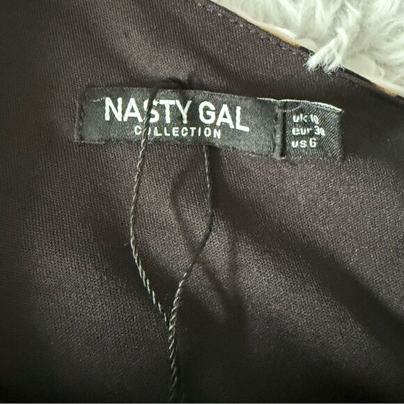 Nasty Gal One Shoulder Animal Print Semi-Formal Dress with Train Size 6 - Picture 7 of 8